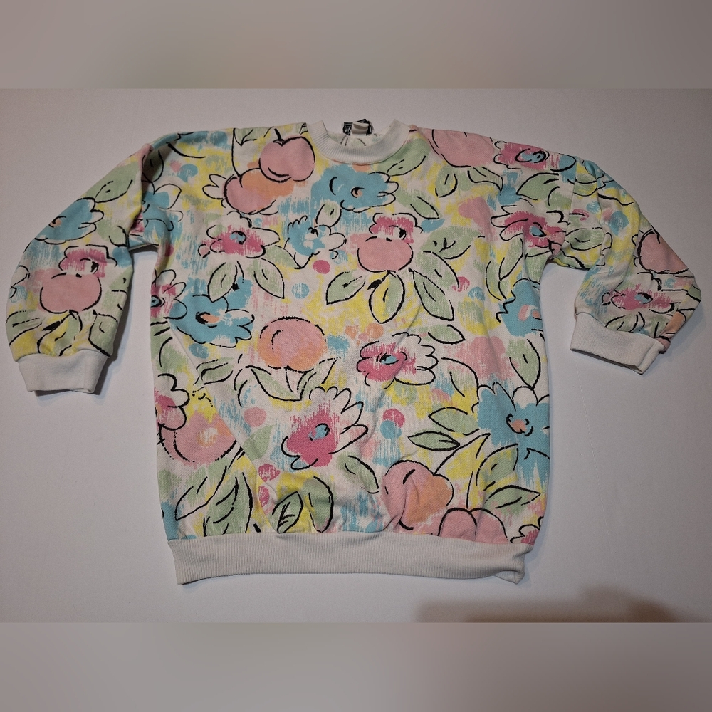 Vintage Dream weaver pastel abstract floral Cottagecore print Size Medium